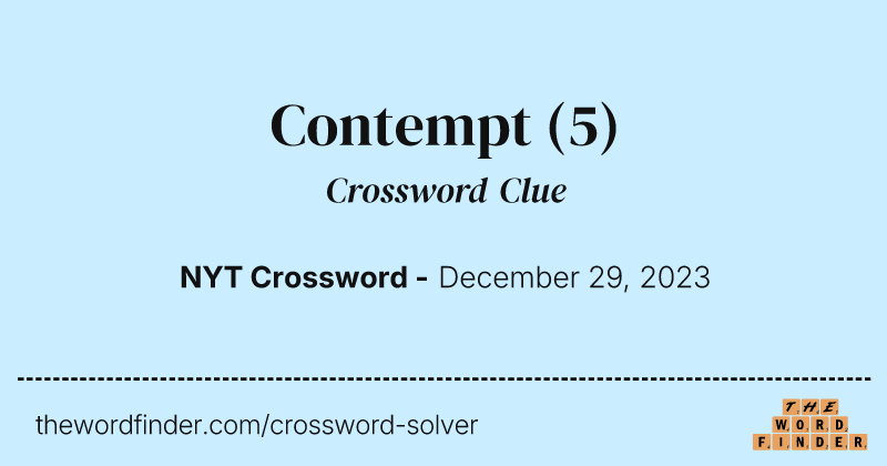 Contempt crossword clue image