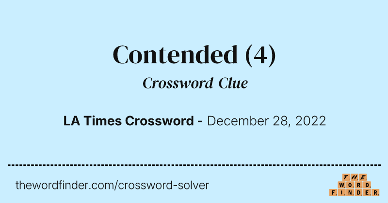 Contended crossword clue image
