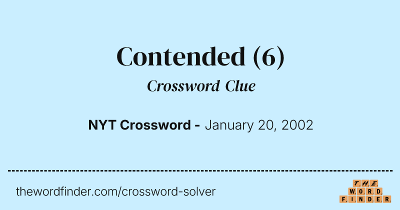 Contended crossword clue image