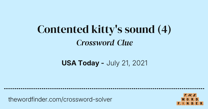 Contented kitty's sound crossword clue image