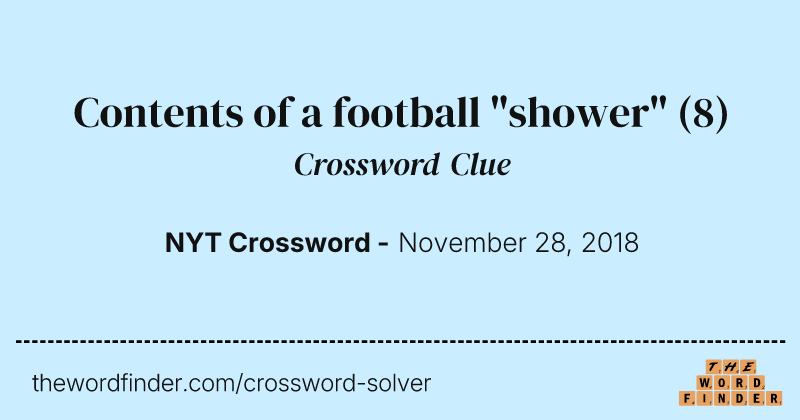 Contents of a football "shower" crossword clue image