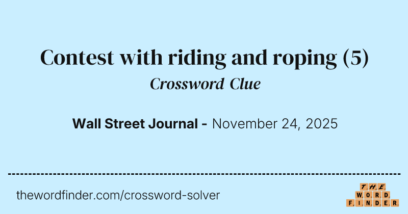 Contest with riding and roping crossword clue image