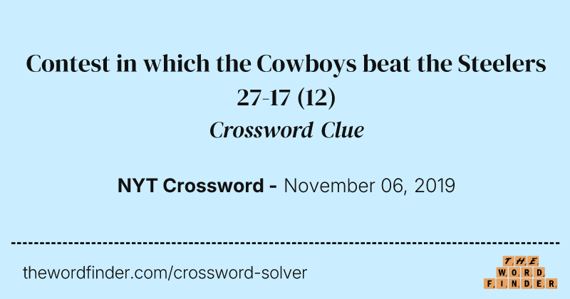 Contest in which the Cowboys beat the Steelers 27-17 crossword clue image