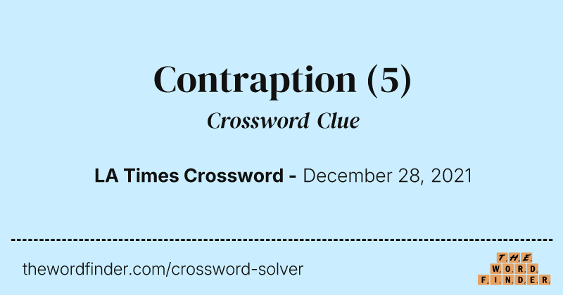 Contraption crossword clue image