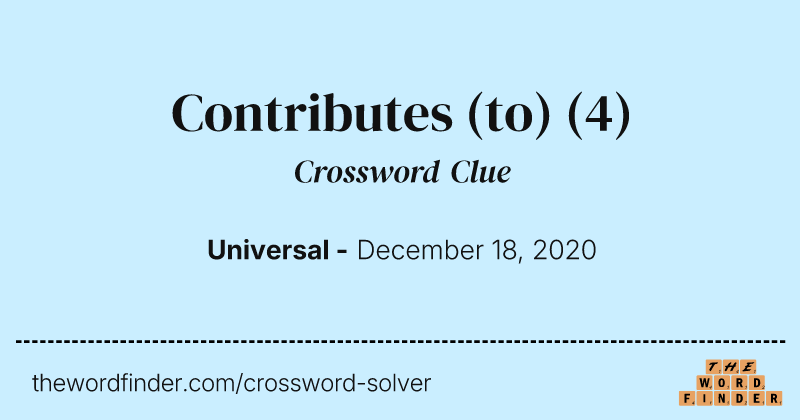 Contributes (to) crossword clue image