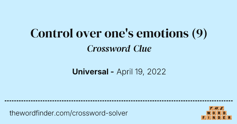 Control over one's emotions crossword clue image