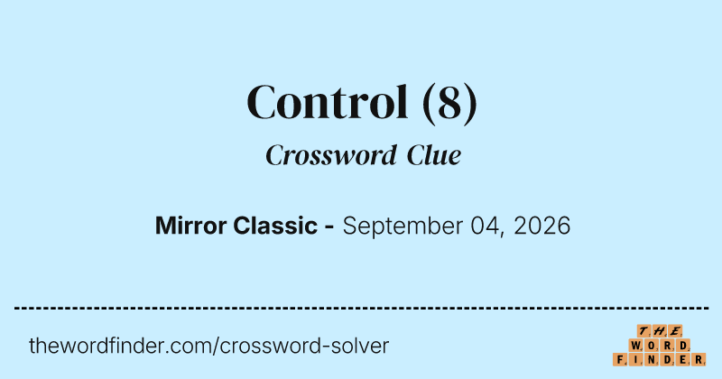 Control crossword clue image