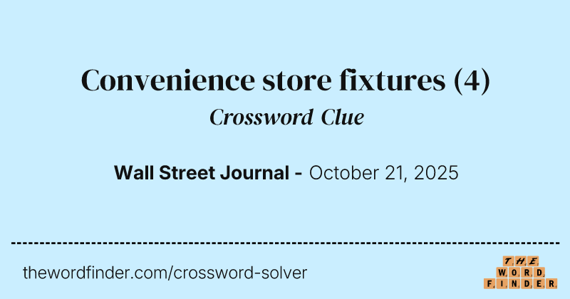 Convenience store fixtures crossword clue image