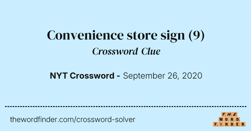 Convenience store sign crossword clue image
