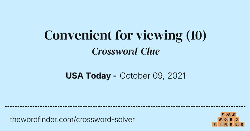 Convenient for viewing crossword clue image