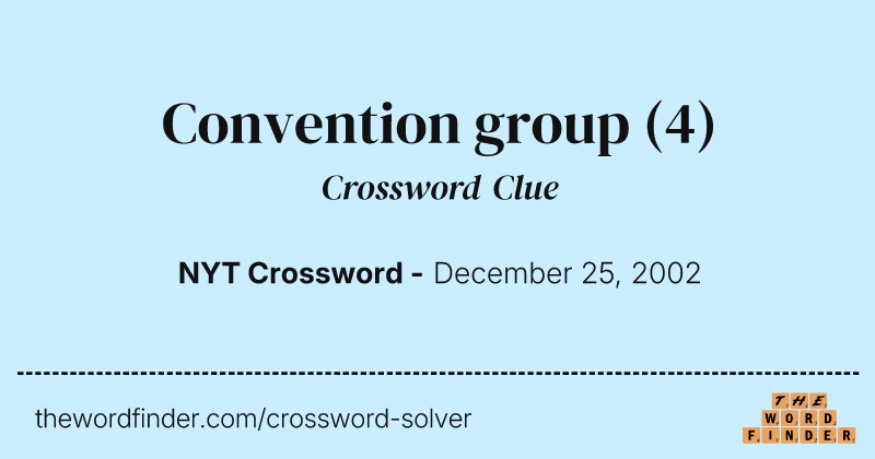 Convention group crossword clue image