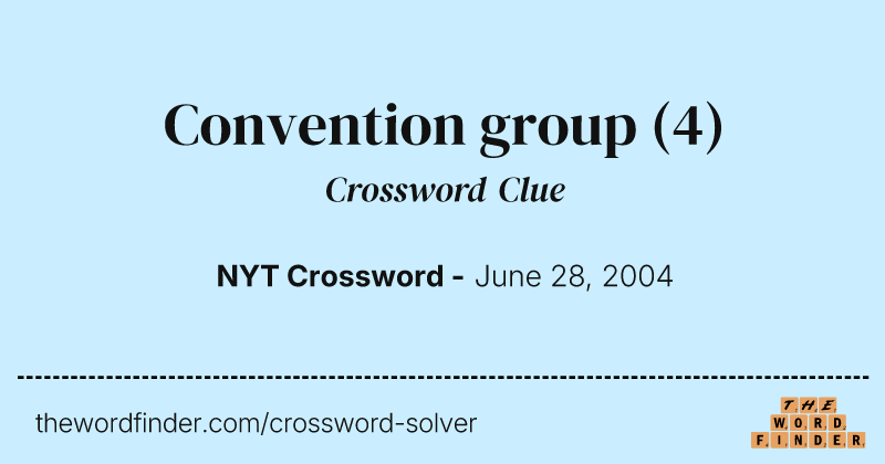 Convention group crossword clue image