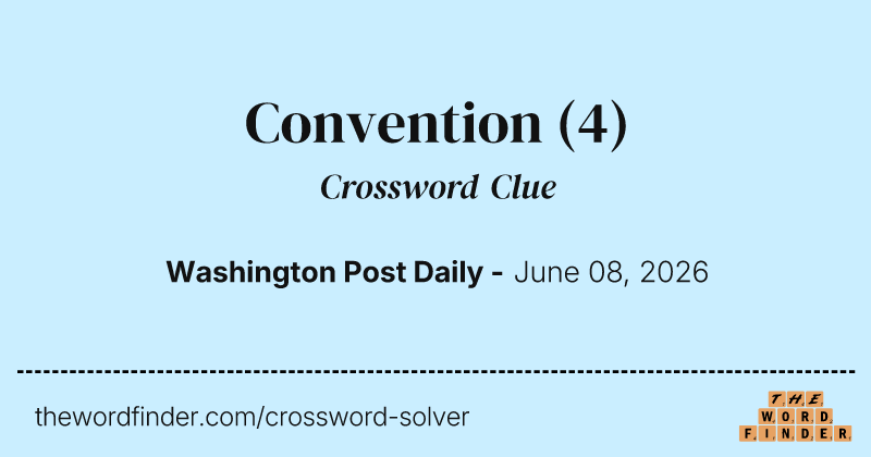 Convention crossword clue image