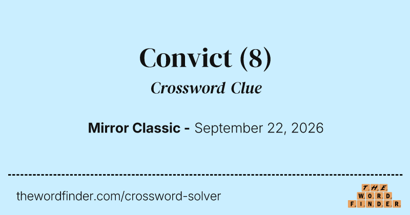 Convict crossword clue image