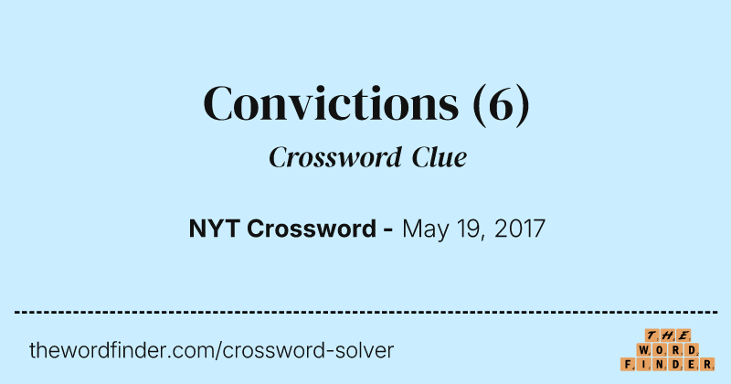 Convictions crossword clue image