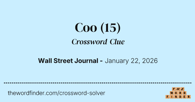 Coo crossword clue image