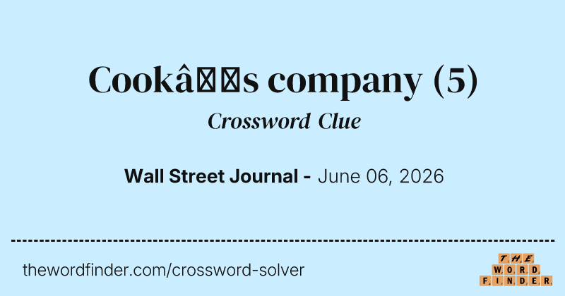 Cook’s company crossword clue image