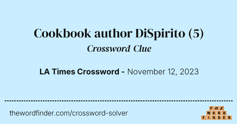 Cookbook author DiSpirito crossword clue image