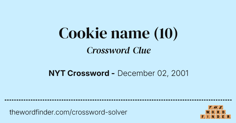Cookie name crossword clue image