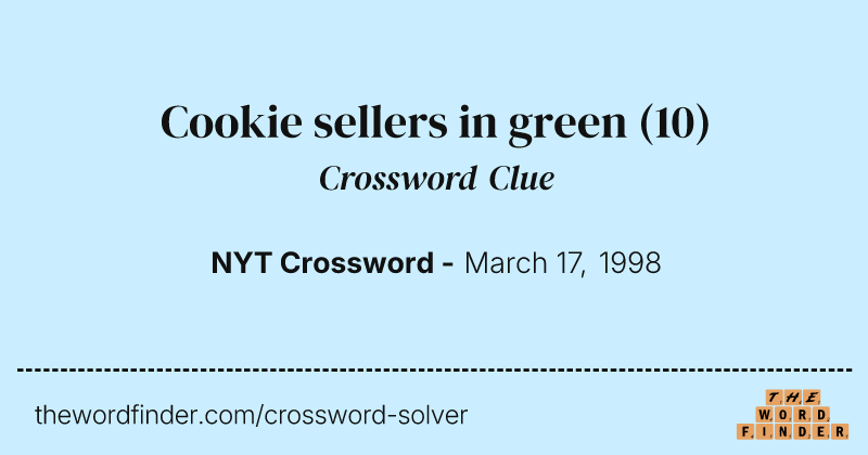 Cookie sellers in green crossword clue image