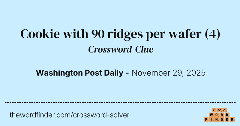 Cookie with 90 ridges per wafer crossword clue image
