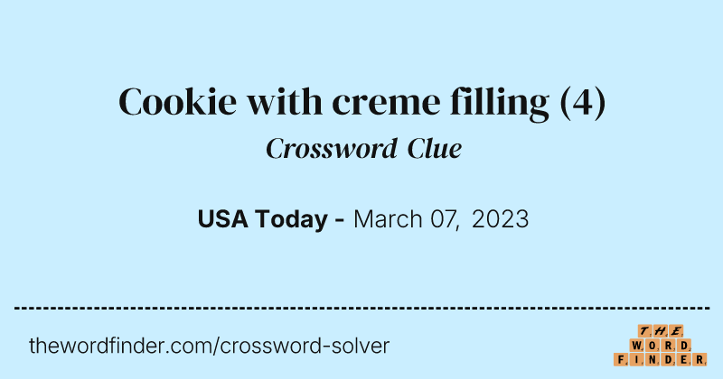 Cookie with creme filling crossword clue image