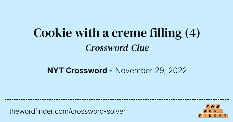 Cookie with a creme filling crossword clue image