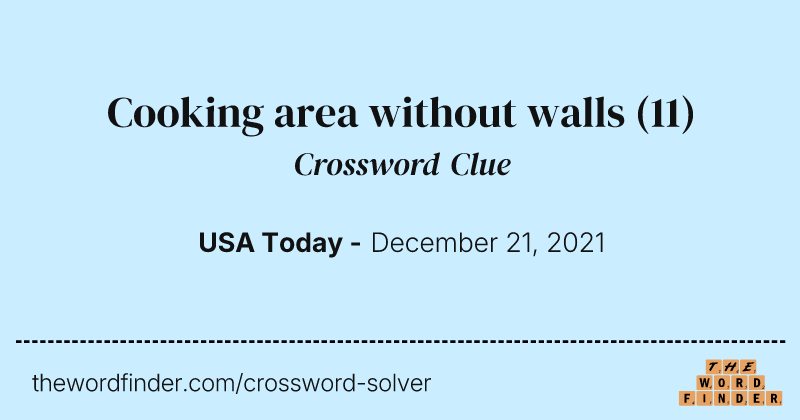Cooking area without walls crossword clue image
