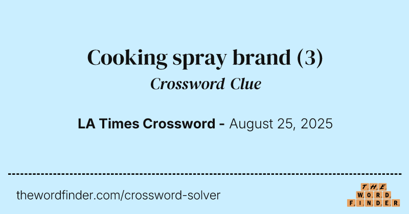 Cooking spray brand crossword clue image
