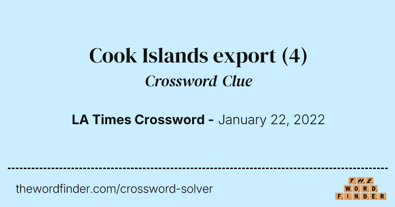 Cook Islands export crossword clue image