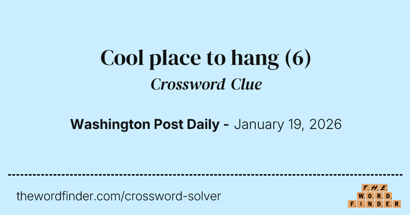 Cool place to hang crossword clue image