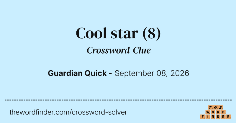 Cool star crossword clue image