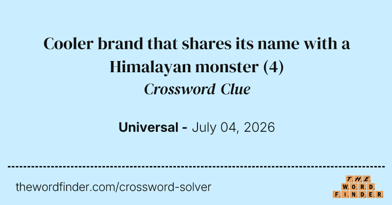 Cooler brand that shares its name with a Himalayan monster crossword clue image