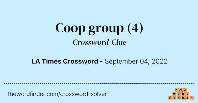 Coop group crossword clue image