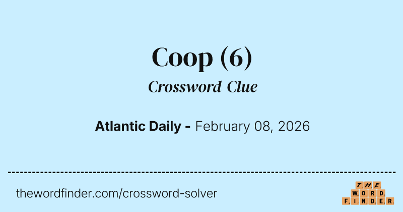 Coop crossword clue image