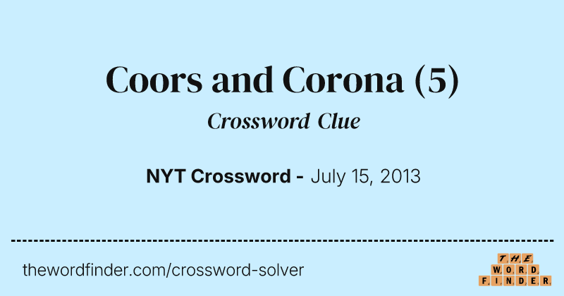 Coors and Corona crossword clue image