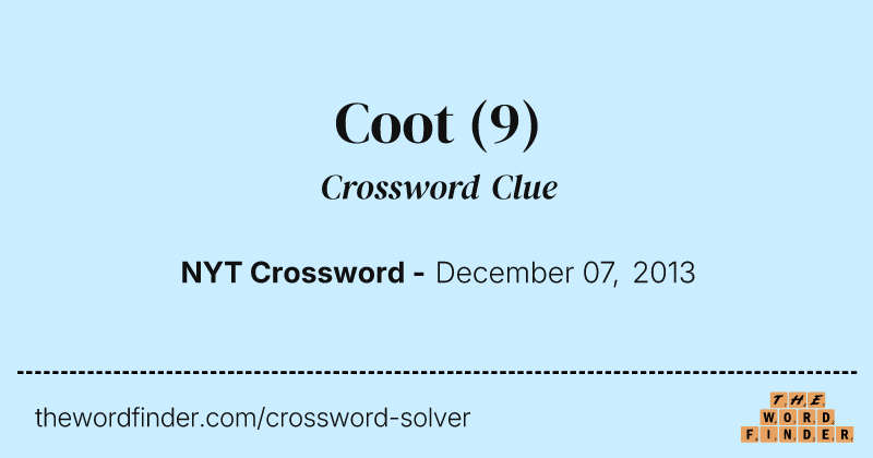 Coot crossword clue image