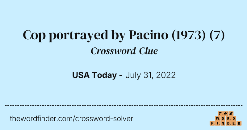 Cop portrayed by Pacino (1973) crossword clue image