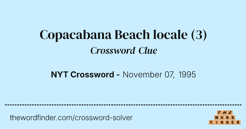 Copacabana Beach locale crossword clue image