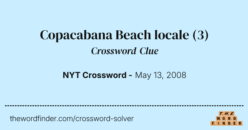 Copacabana Beach locale crossword clue image