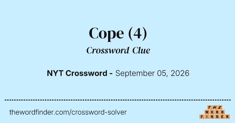 Cope crossword clue image
