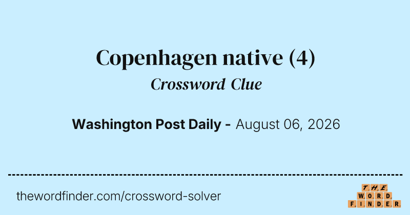 Copenhagen native crossword clue image