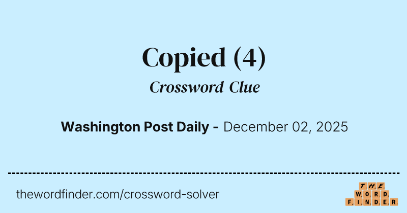 Copied crossword clue image