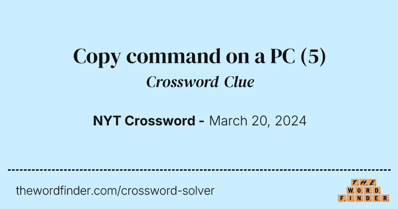 Copy command on a PC crossword clue image