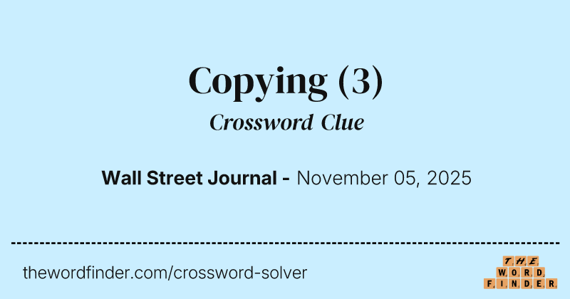 Copying crossword clue image