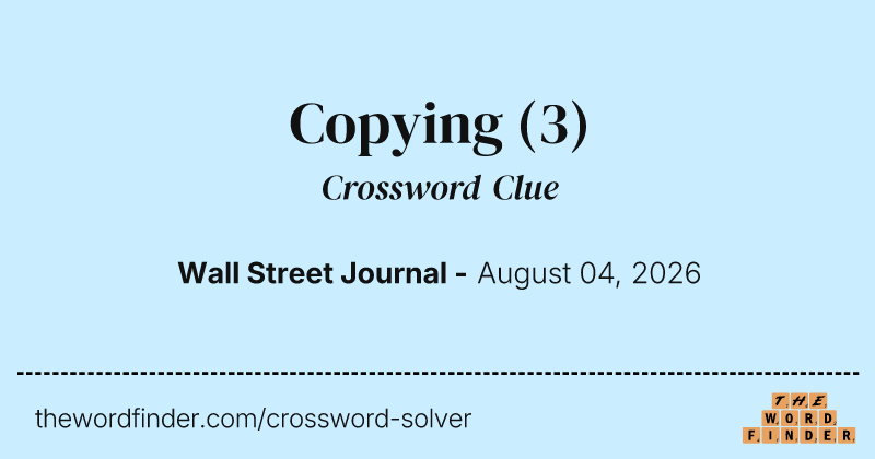 Copying crossword clue image