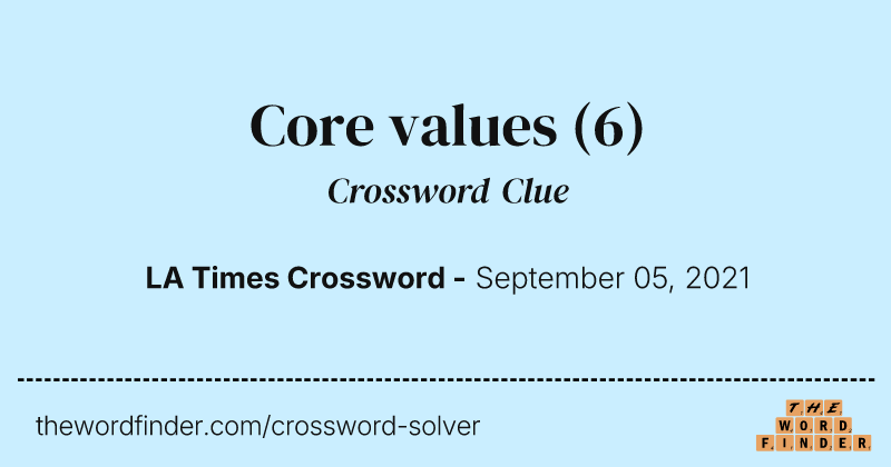 Core values crossword clue image