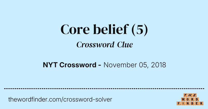 Core belief crossword clue image