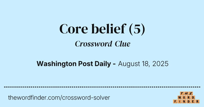 Core belief crossword clue image