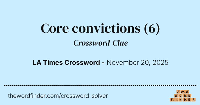Core convictions crossword clue image